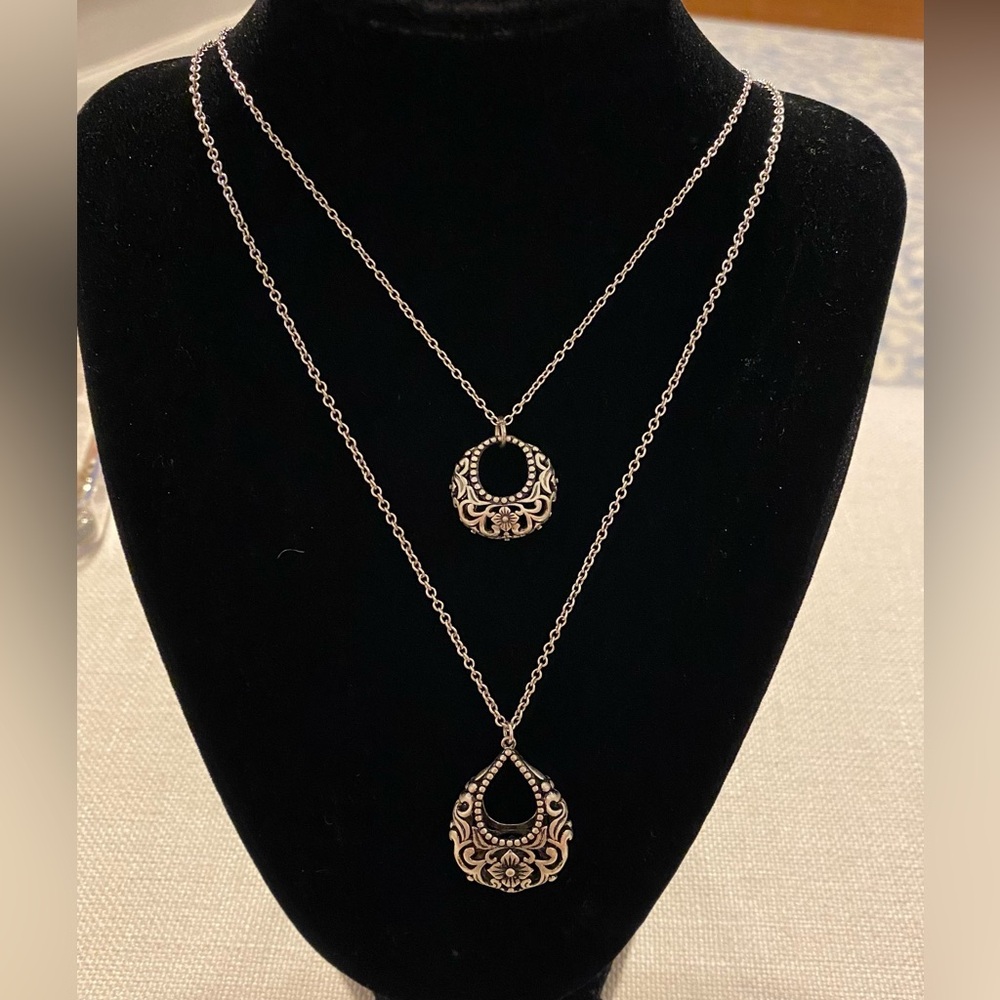 Two strand silver tone JJill necklace. New with tags